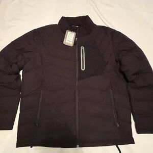 Men's Black Puffer Jacket with Zippered Pocket
